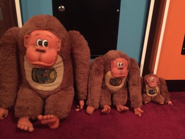 3 Donkey Kong plush dolls in different sizes